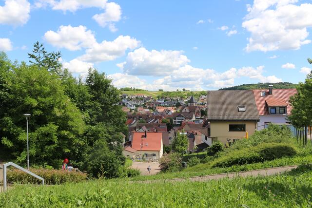 Den Überblick bewahren: Von der Sitzgruppe unterhalb des "Waldparks" genießt man einen schönen Ausblick über das Eisinger Tal bis zu den Weinbergen. | Foto: hk