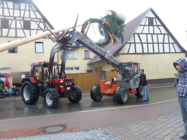 2014 Der Maibaum wird erstmals auf dem Dorfplatz aufgerichtet | Foto: -roal-