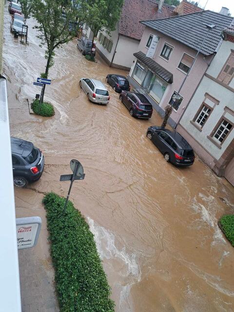 Überflutungen in Gondelsheim am vergangenen Sonntag | Foto: Rupp