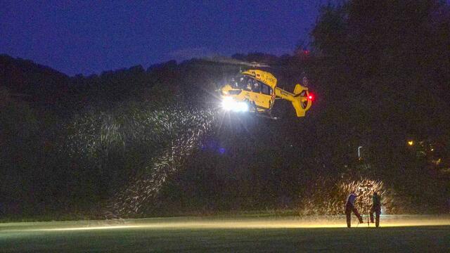 Bei einem Verkehrsunfall in Bruchsal-Untergrombach wurde ein Autofahrer schwer verletzt und kam mit dem Rettungshubschrauber in ein Krankenhaus. | Foto: Geier/ER24