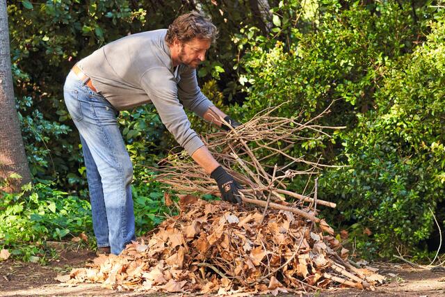 Das gesammelte Laub eignet sich gut für ein Igel-Winterquartier: An einem ruhigen Plätzchen im Garten einfach einen Haufen aus Laub und etwas Reisig schichten. | Foto: DJD/STIHL