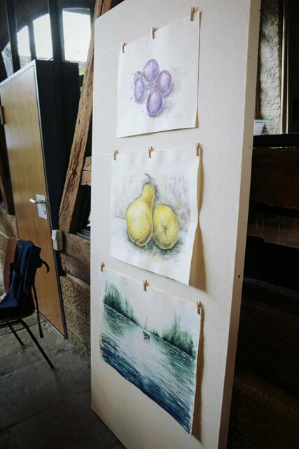 Im Rathaus-Foyer wurden Aquarelle und Acrylbilder gezeigt. | Foto: kuna