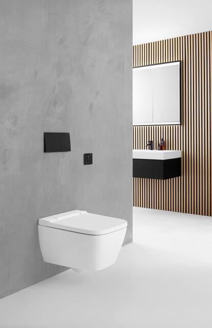 Wer sich eine Badeinrichtung mit klarer, konsequent geometrischer Formensprache wünscht, muss auf den Komfort eines Dusch-WCs nicht verzichten. (Im Bild: AquaClean Sela Square von Geberit). | Foto: DJD/Geberit