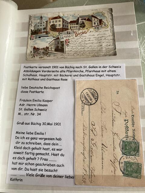 Jürgen Klein dokumentiert, was er über die Postkarte herausgefunden hat.  | Foto: ger