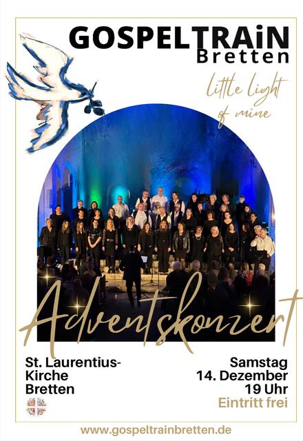 Plakat Adventskonzert Gospeltrain Bretten 2024