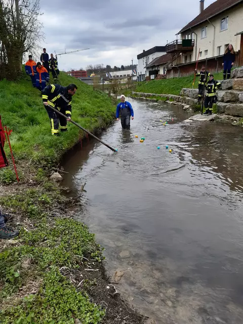 Bei schwacher Strömung brauchten die Bälle Anschubser | Foto: Rolf Bickel