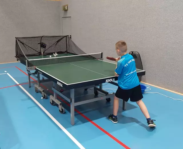 Einzeltraining an der Ballmaschine.