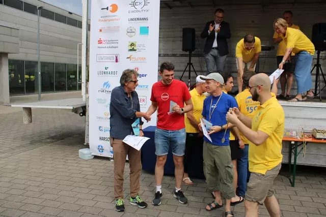Die besten Schwimmer 2025: Daniel Zehner mit 54,65 km,  Uwe Hoeßelbarth mit 47,05 km und Michael Schwarz mit 32,3 km.                                                                                                                                                                                                 | Foto: Robert Hartmann