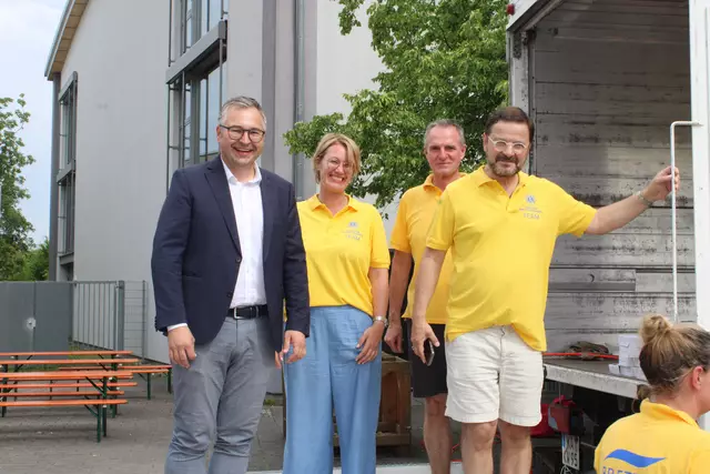 Freuen sich über ein Brettener Top-Event: Oberbürgermeister Nico Morast, Lions-Präsidentin 2024/25 Lara Droll, Volker Duscha und Thomas Lindemann vom Lions-Orga-Team | Foto: Robert Hartmann