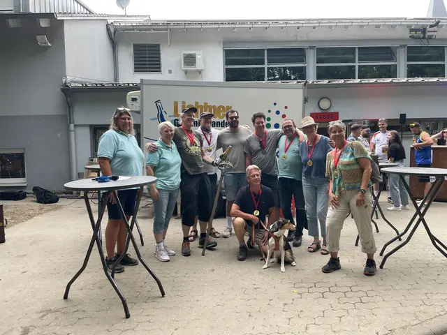 Die Mannschaft des Gesangverein Helmsheim hat es mit 107 Würfen auf den ersten Platz geschafft. | Foto: F. Huber