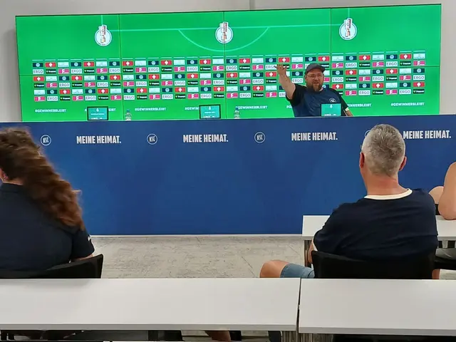 Im Pressebereich ist schon alles für den DFB-Pokal vorbereitet | Foto: FC Neibsheim