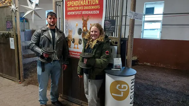 Lenni und Hannah vom Fitnessstudio "Lenni's Gymnasion" mit einer kreativen Spendenaktion für den Gnadenhof | Foto: Verein